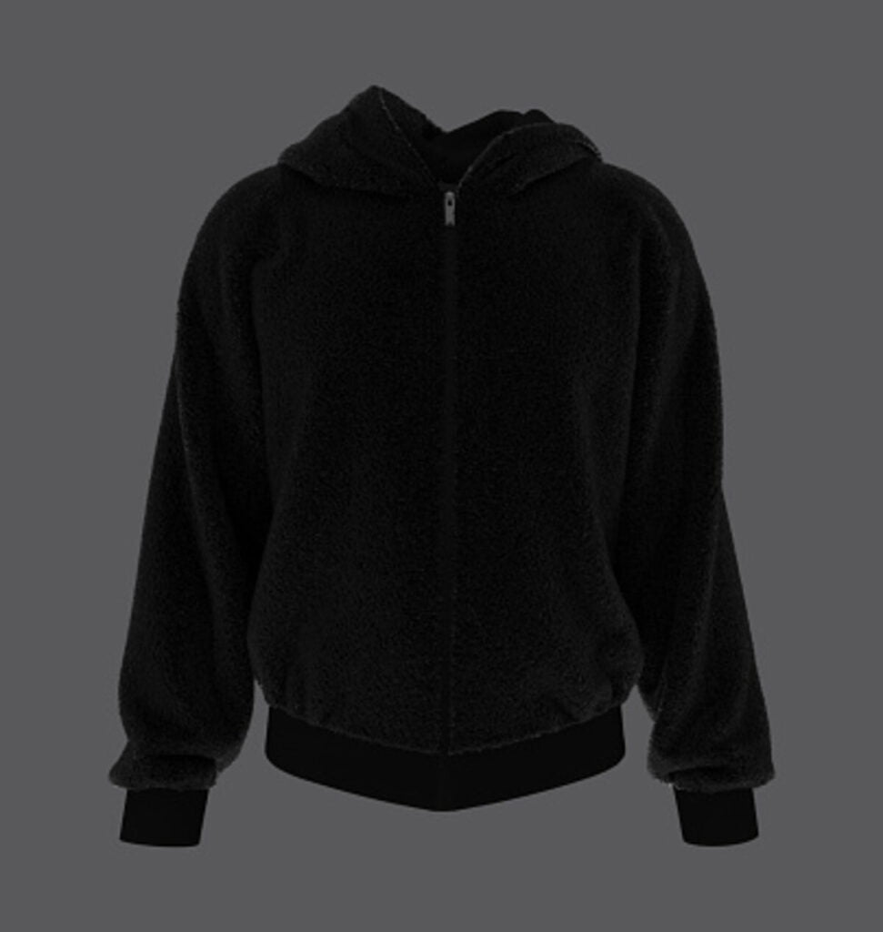 black zip up hoodie