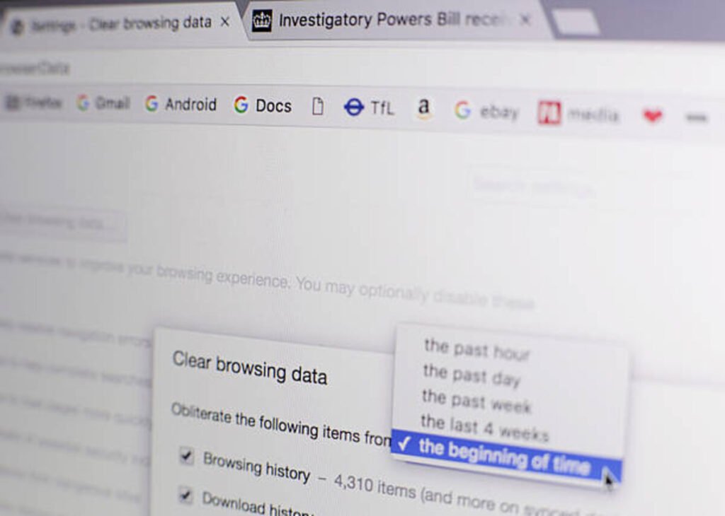 how to clear browser history