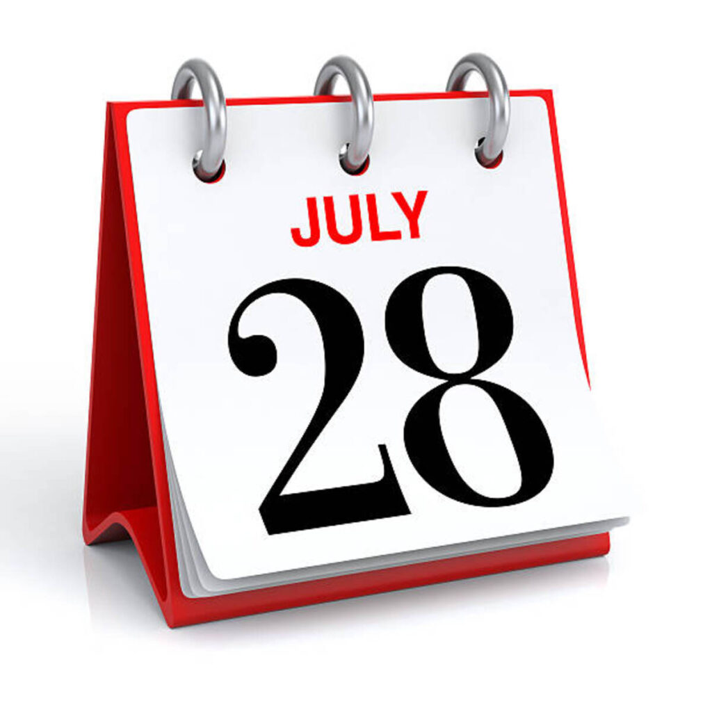 How Many Days Until July 28